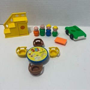 VINTAGE Fisher price little people accessories lot #2 figures furniture toys